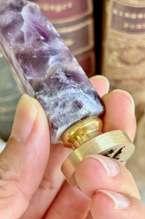 OOAK Amethyst Point Tower Wax Seal Handle