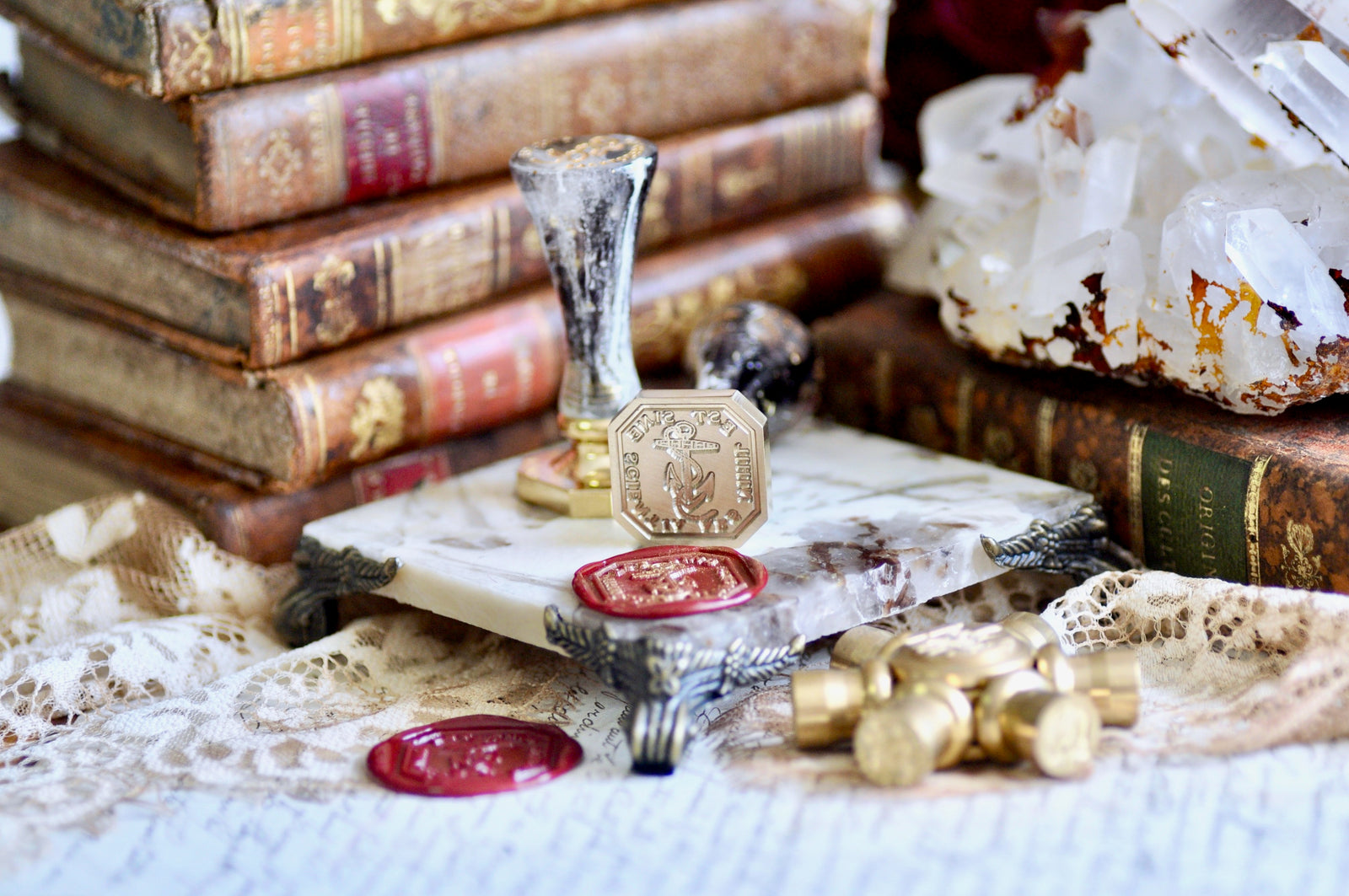 Anchor Latin Motto Wax Seal Stamp | Wisdom | O