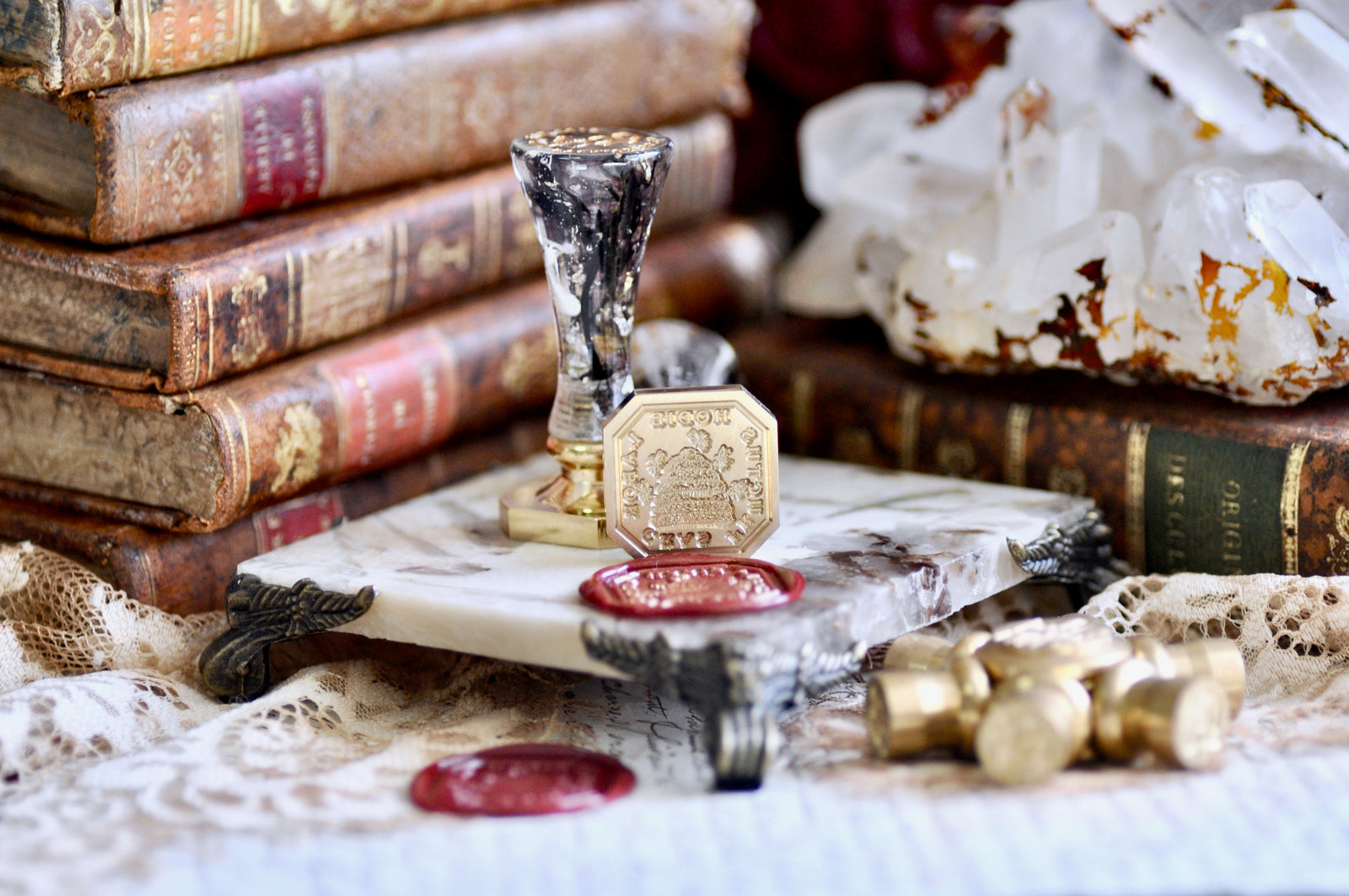 Bee Hive Latin Motto Wax Seal Stamp | Focus | O