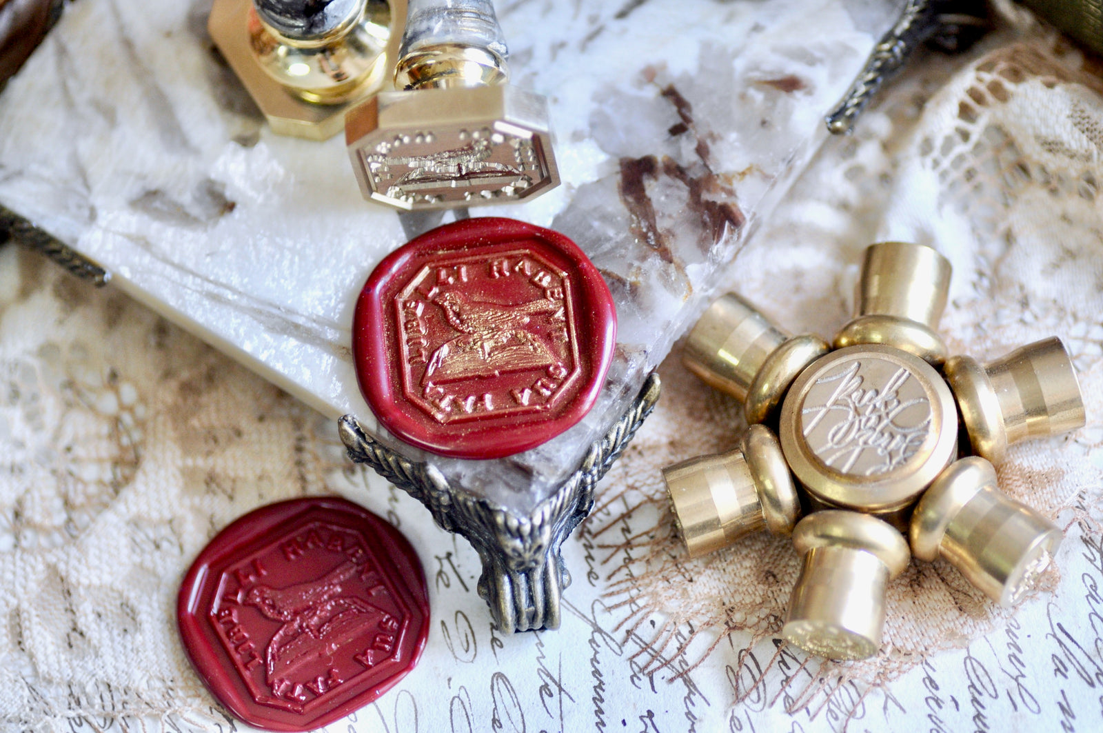 Bird & Book Latin Motto Wax Seal Stamp | Wisdom | O