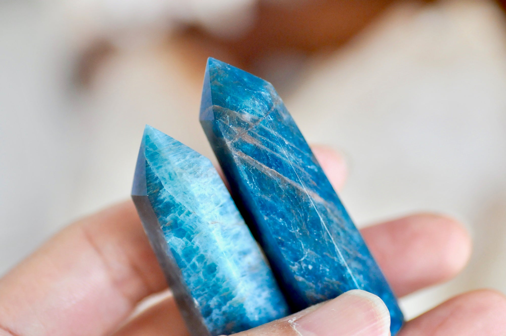 OOAK Blue Apatite Point Tower Wax Seal Handle