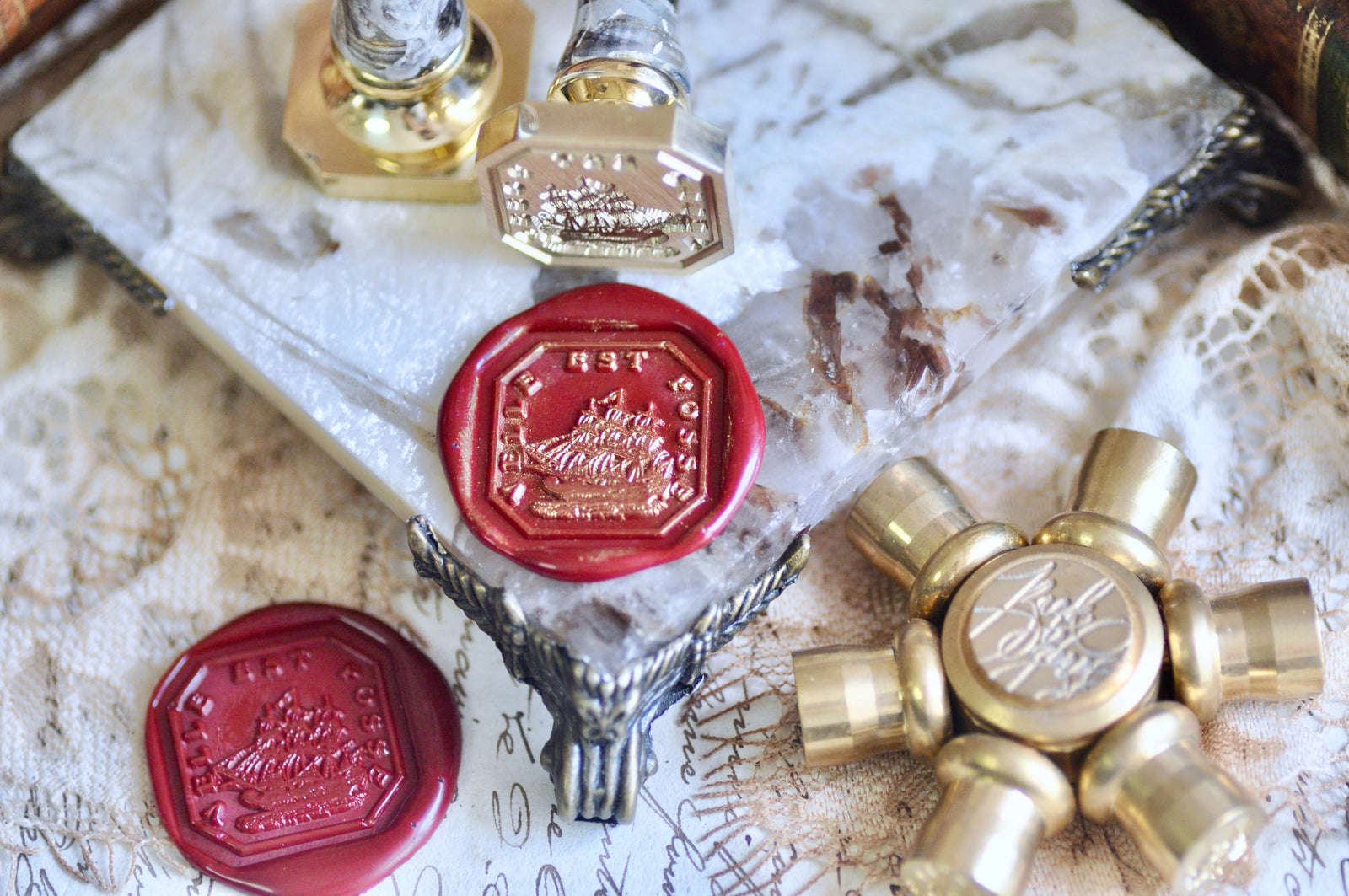 Boat Latin Motto Wax Seal Stamp | Determination | O