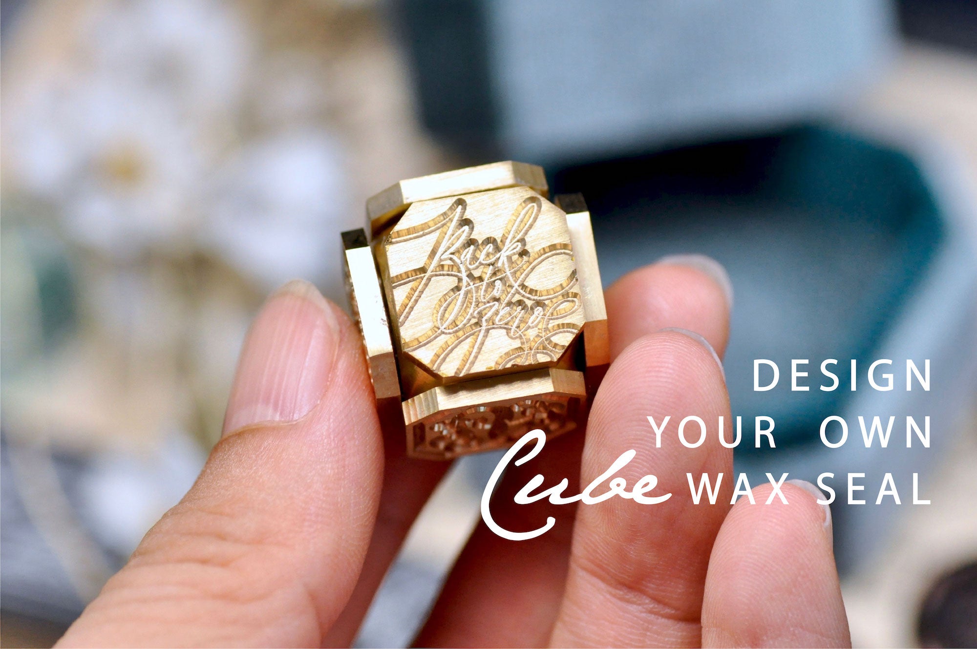 Design Your Own Octagon Cube Wax Seal | Brass - Backtozero B20 - antique, antique inspired, bespoke, brass, cube, Custom, customcube, Design Your Own, newarrivals, Retro