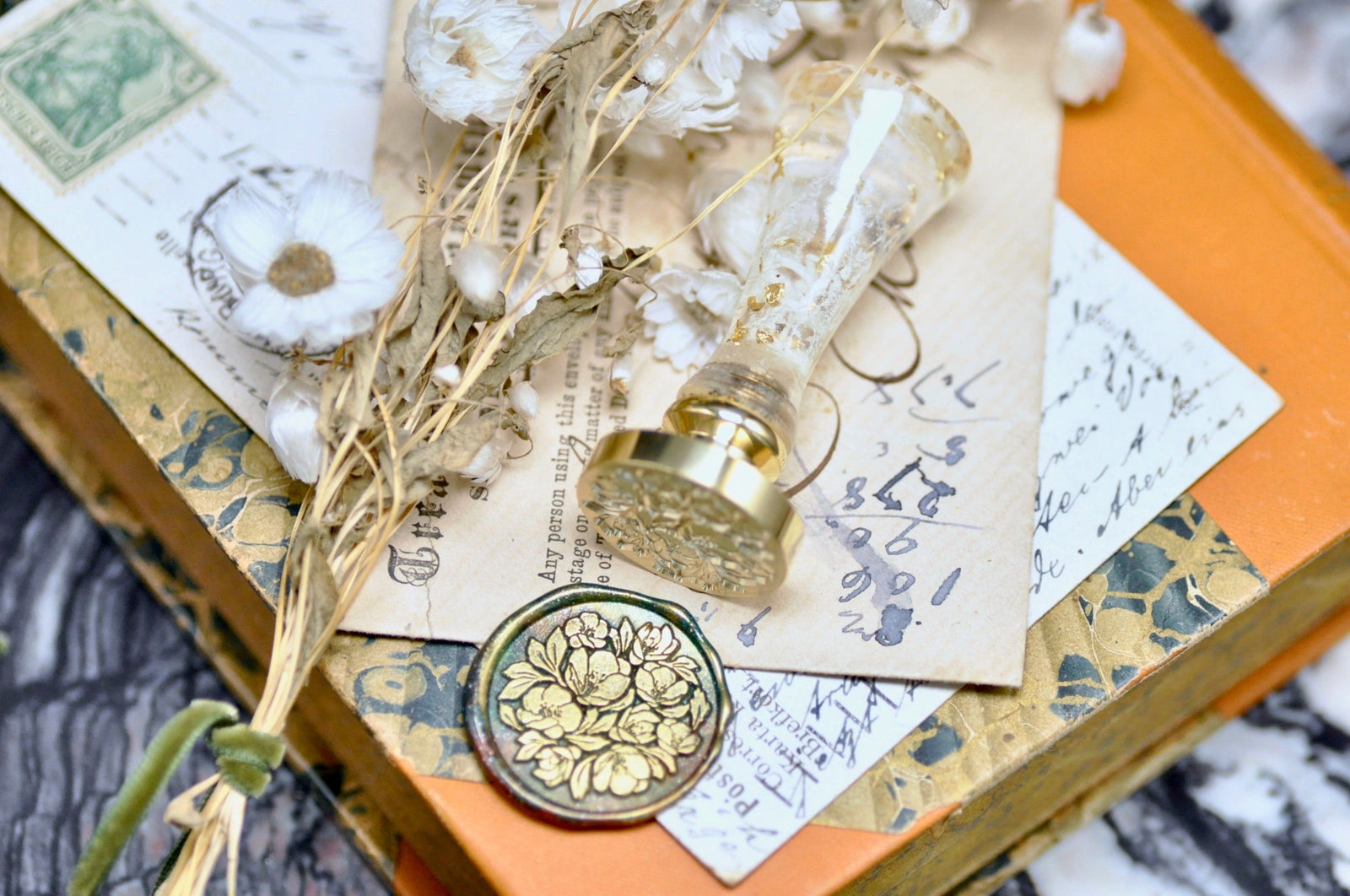 Camellia Bush Wax Seal Stamp - Backtozero B20 - Botanical, floral, Flower, flowerbird, flowers, Nature, newarrivals, Signature, signaturehandle