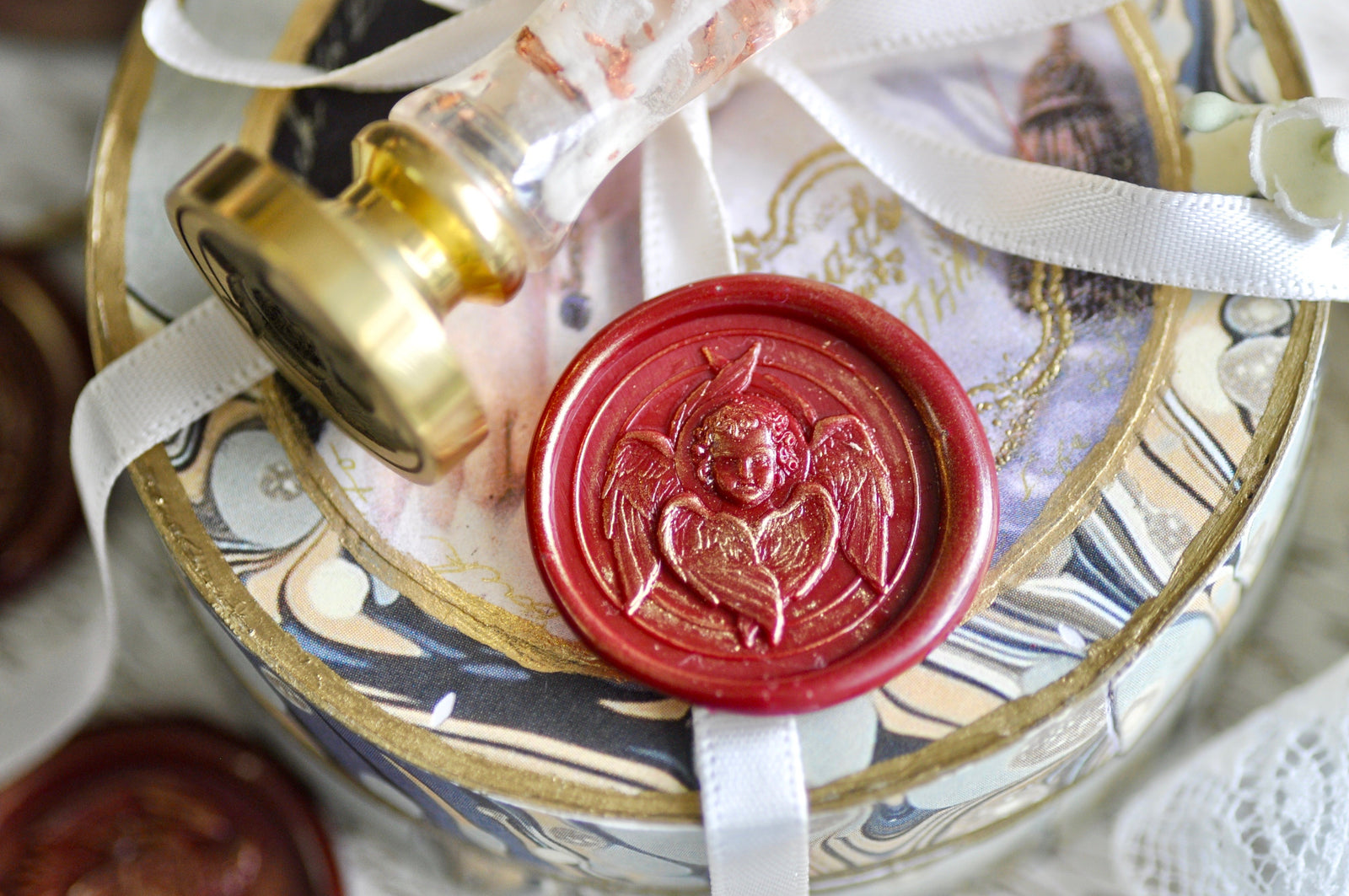 Cherub Wings 3D Emboss Wax Seal Stamp