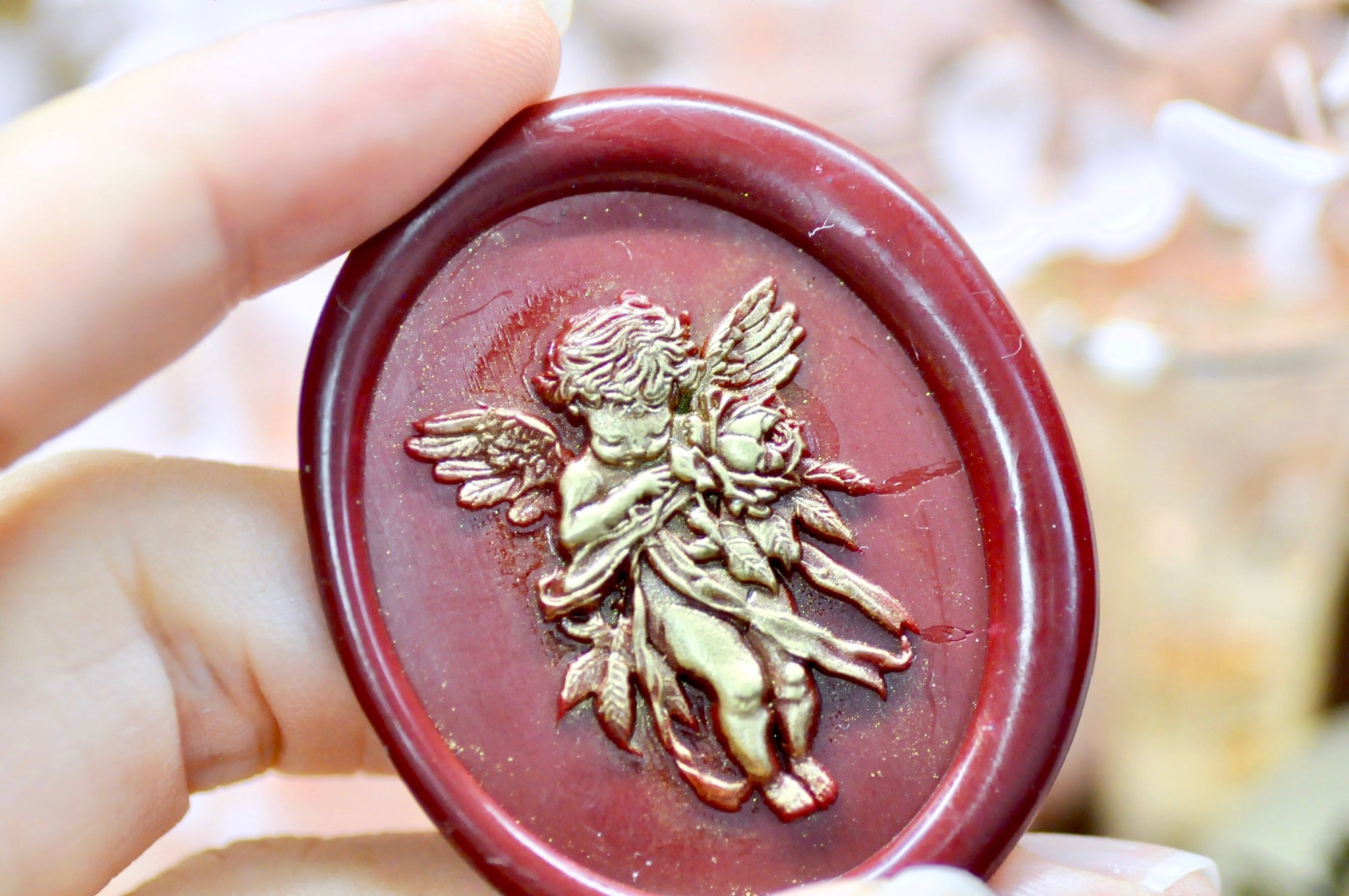 Collector's Edition Wax Seal Stamp | Cherub & Rose | Tender Guardian