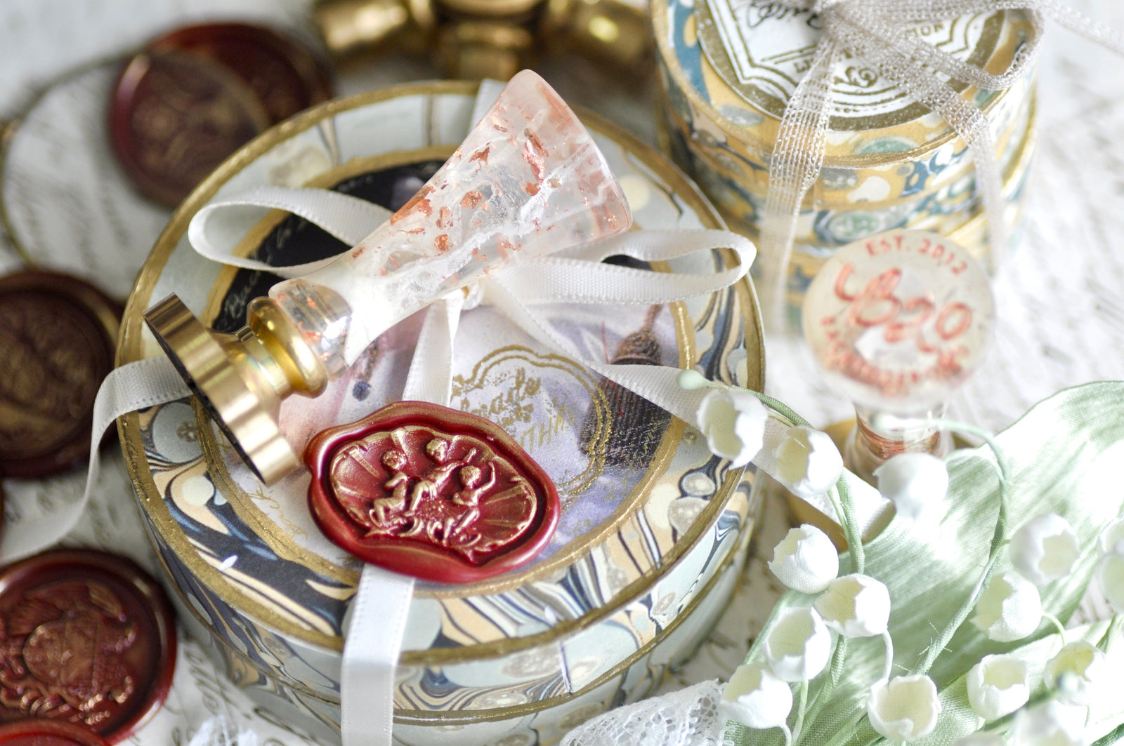 Cherubs in Seashell 3D Emboss Wax Seal Stamp