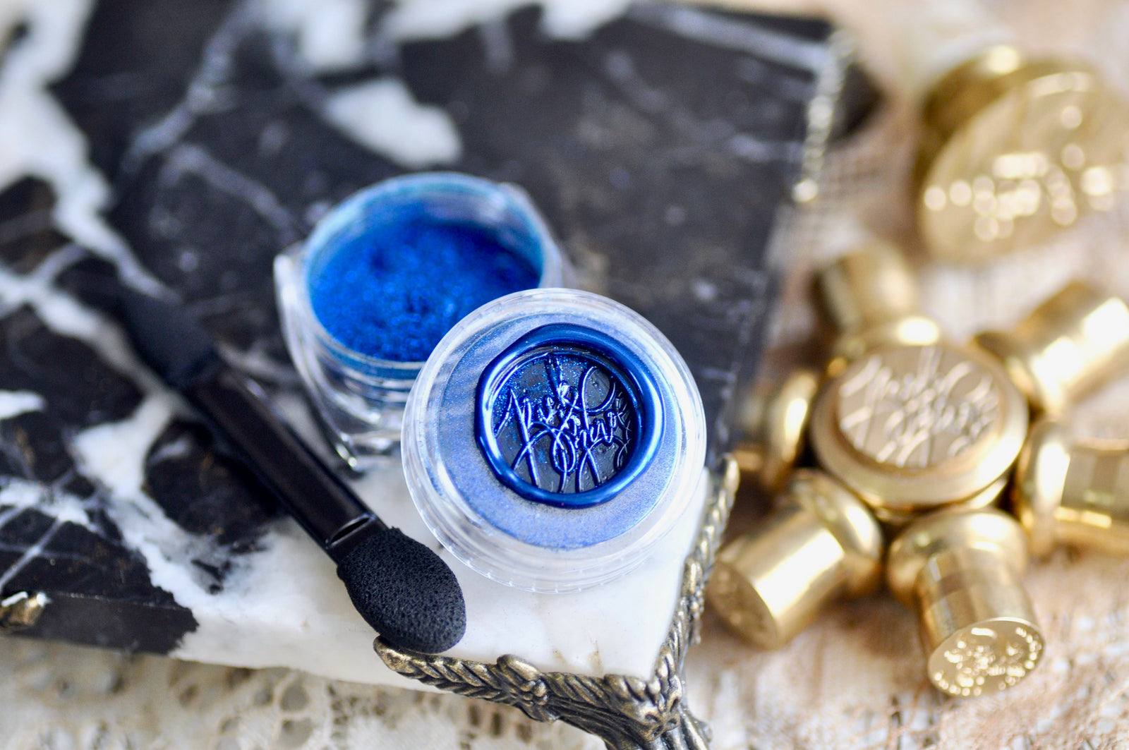 Chrome Metallic Highlight Powder for Wax Seal | Egyptian Blue