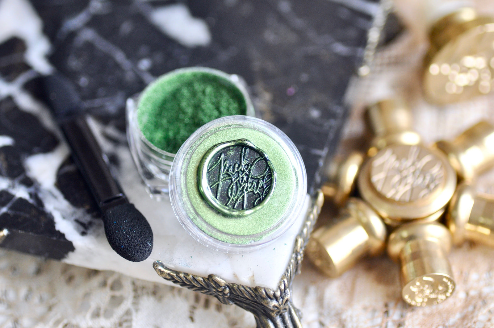 Chrome Metallic Highlight Powder for Wax Seal | Leaf Green