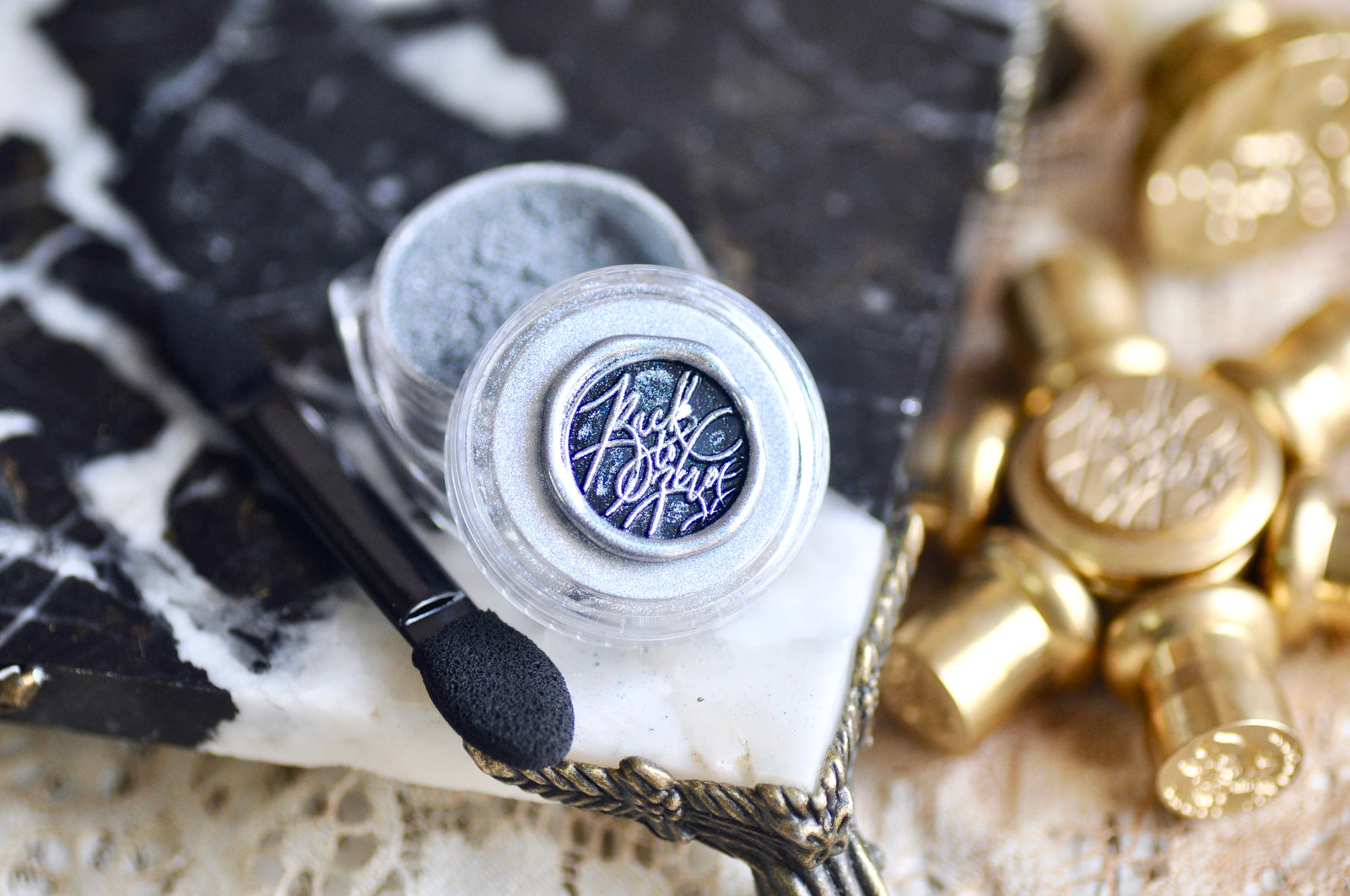 Chrome Metallic Highlight Powder for Wax Seal | Silver Blue