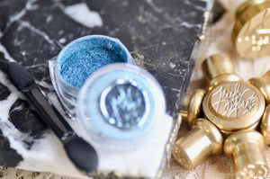Chrome Metallic Highlight Powder for Wax Seal | Sterling Blue