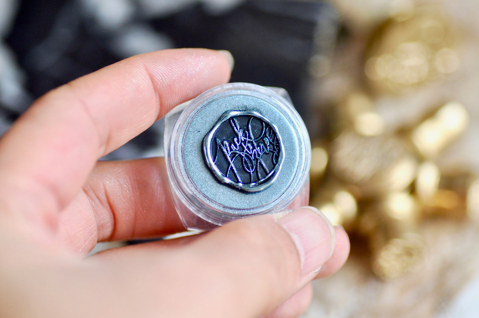 Chrome Metallic Highlight Powder for Wax Seal | Sterling Blue