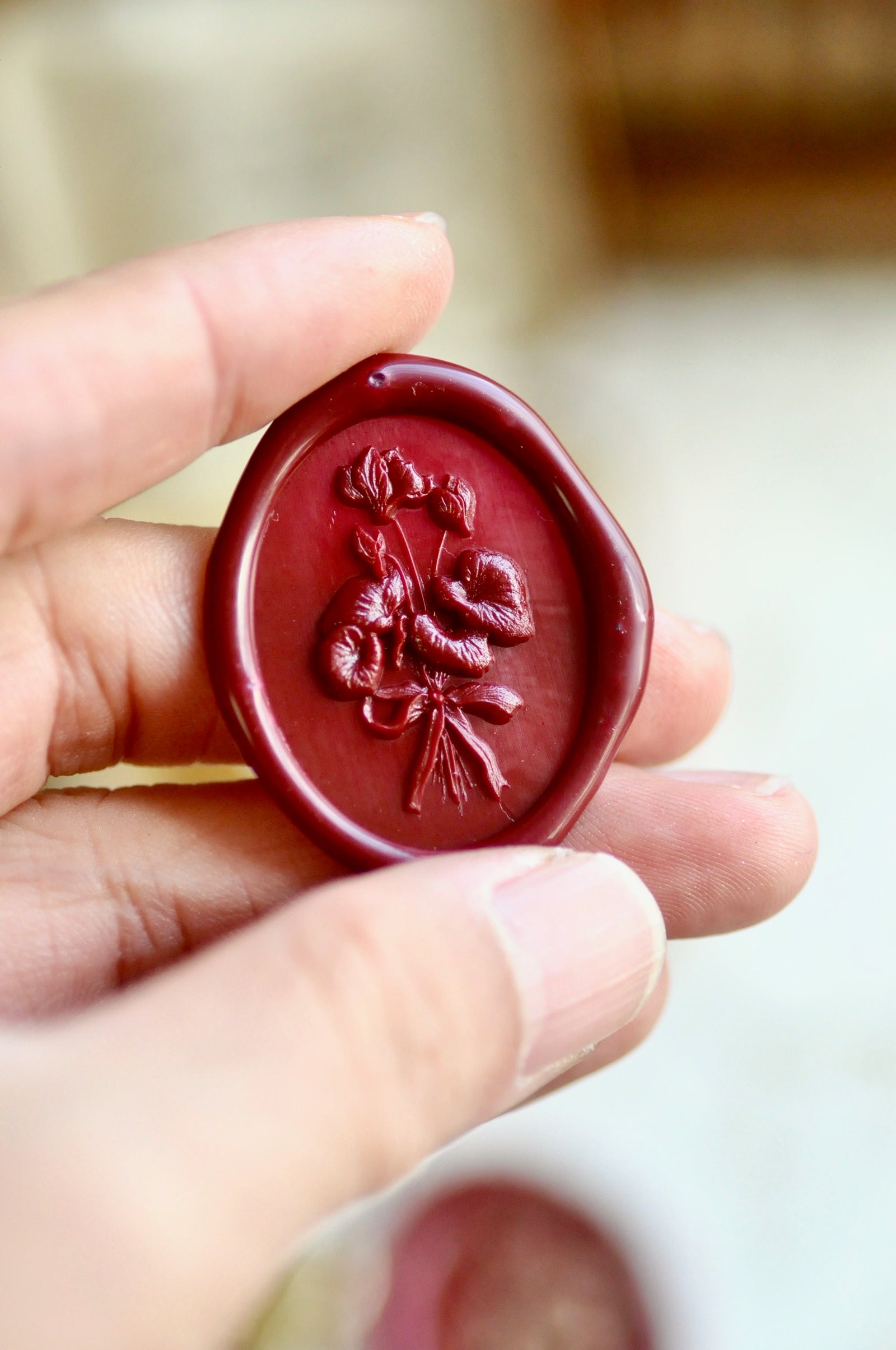 Floral Whispers: In Lieu of Speech Wax Seal Stamp | Cyclamen | With Grace (Pre-Order / Ship in March)
