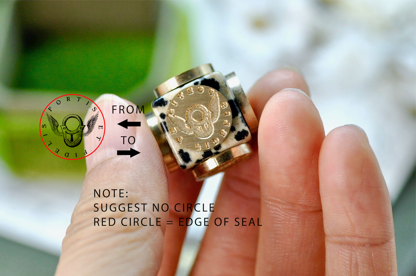 OOAK Design Your Own Cube Wax Seal | Dalmatian Jasper - Backtozero B20 - antique, antique inspired, bespoke, cube, Custom, customcube, Design Your Own, natural stone, newarrivals, Retro, stone