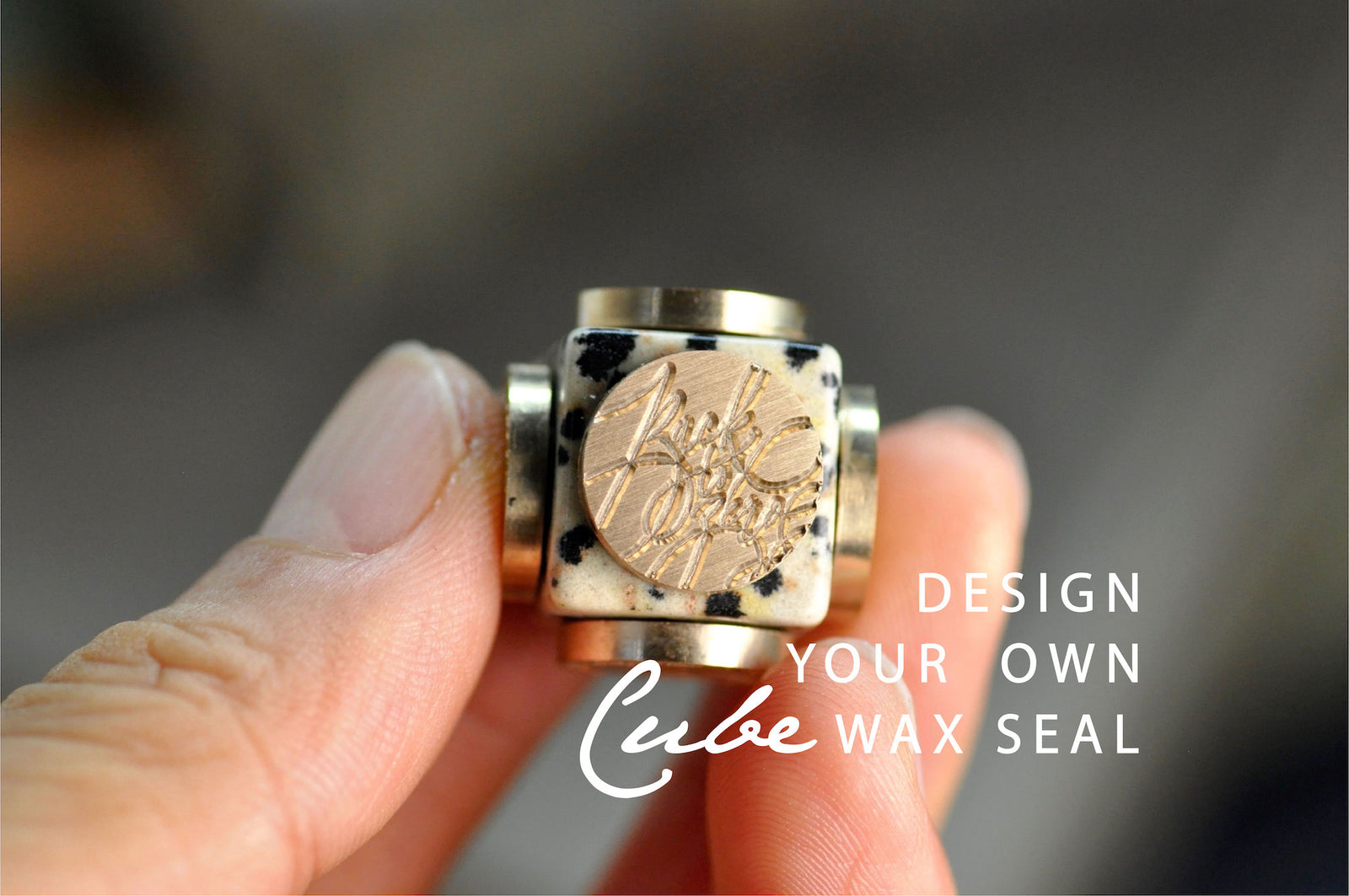OOAK Design Your Own Cube Wax Seal | Dalmatian Jasper - Backtozero B20 - antique, antique inspired, bespoke, cube, Custom, customcube, Design Your Own, natural stone, newarrivals, Retro, stone