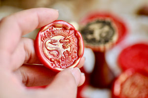 Year of the Snake & Dragon 3D Emboss Wax Seal Stamp