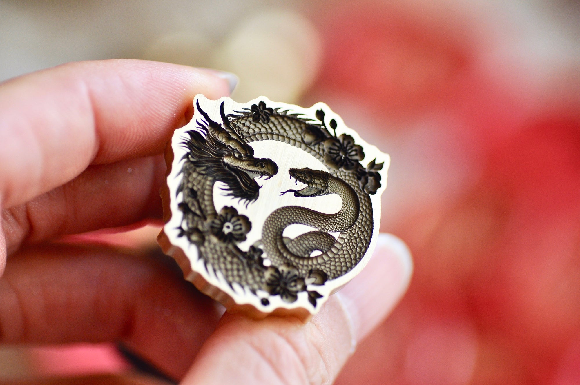 Year of the Snake & Dragon 3D Emboss Wax Seal Stamp