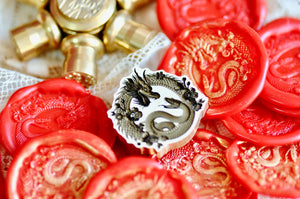 Year of the Snake & Dragon 3D Emboss Wax Seal Stamp