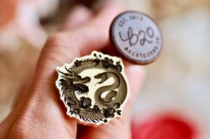 Year of the Snake & Dragon 3D Emboss Wax Seal Stamp