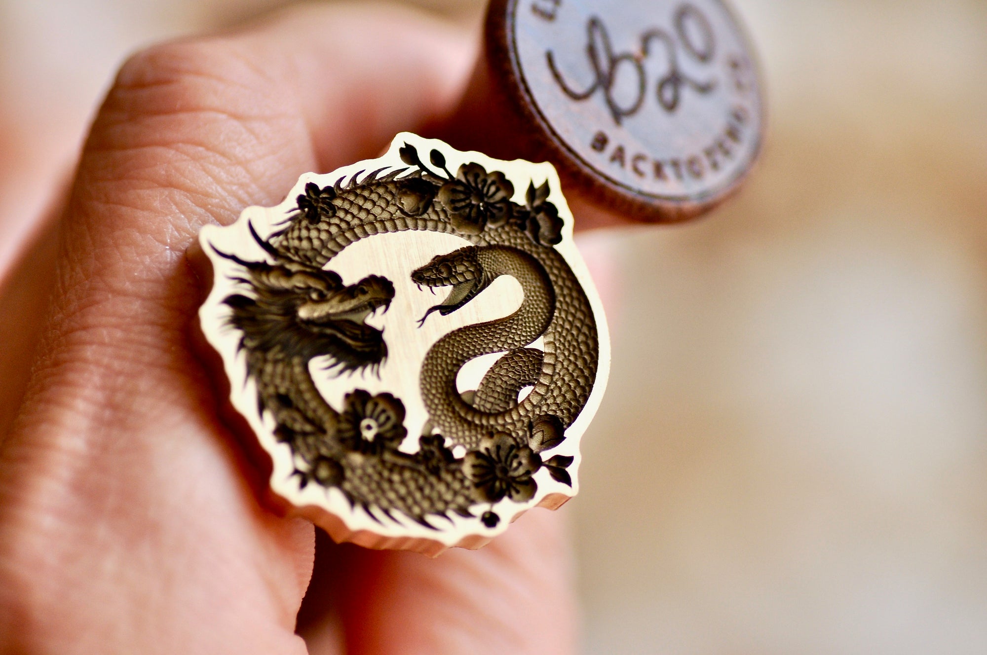 Year of the Snake & Dragon 3D Emboss Wax Seal Stamp