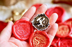 Year of the Snake & Dragon 3D Emboss Wax Seal Stamp