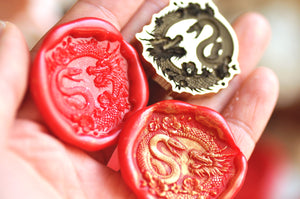 Year of the Snake & Dragon 3D Emboss Wax Seal Stamp