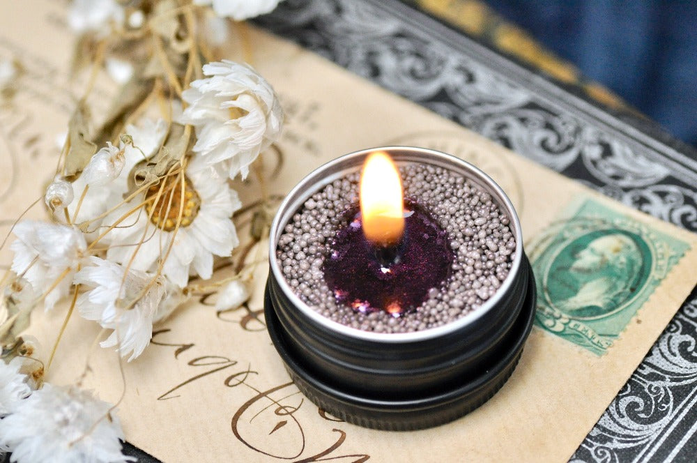 Shimmery Loose Beads Candle | Mini Eggplant - Backtozero B20 - candle, granulated candle, loose beads, newarrivals, pearled candle, Purple, shimmery