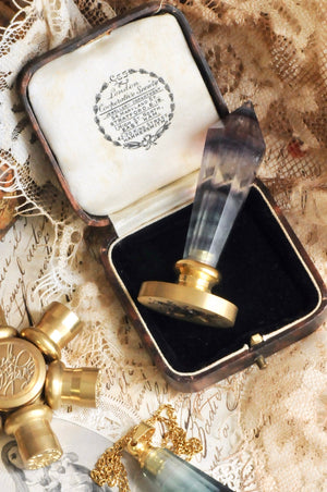 OOAK Fluorite Dual-Purpose Wax Seal Handle Pendant Necklace
