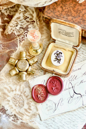 Floral Whispers: In Lieu of Speech Wax Seal Stamp | Forget-me-not | Remembrance (Pre-Order / Ship in March)