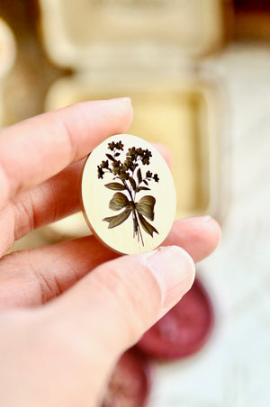 Floral Whispers: In Lieu of Speech Wax Seal Stamp | Forget-me-not | Remembrance (Pre-Order / Ship in March)