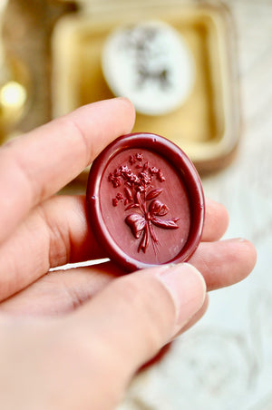 Floral Whispers: In Lieu of Speech Wax Seal Stamp | Forget-me-not | Remembrance (Pre-Order / Ship in March)