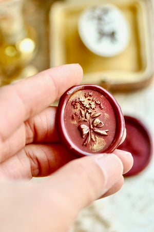 Floral Whispers: In Lieu of Speech Wax Seal Stamp | Forget-me-not | Remembrance (Pre-Order / Ship in March)