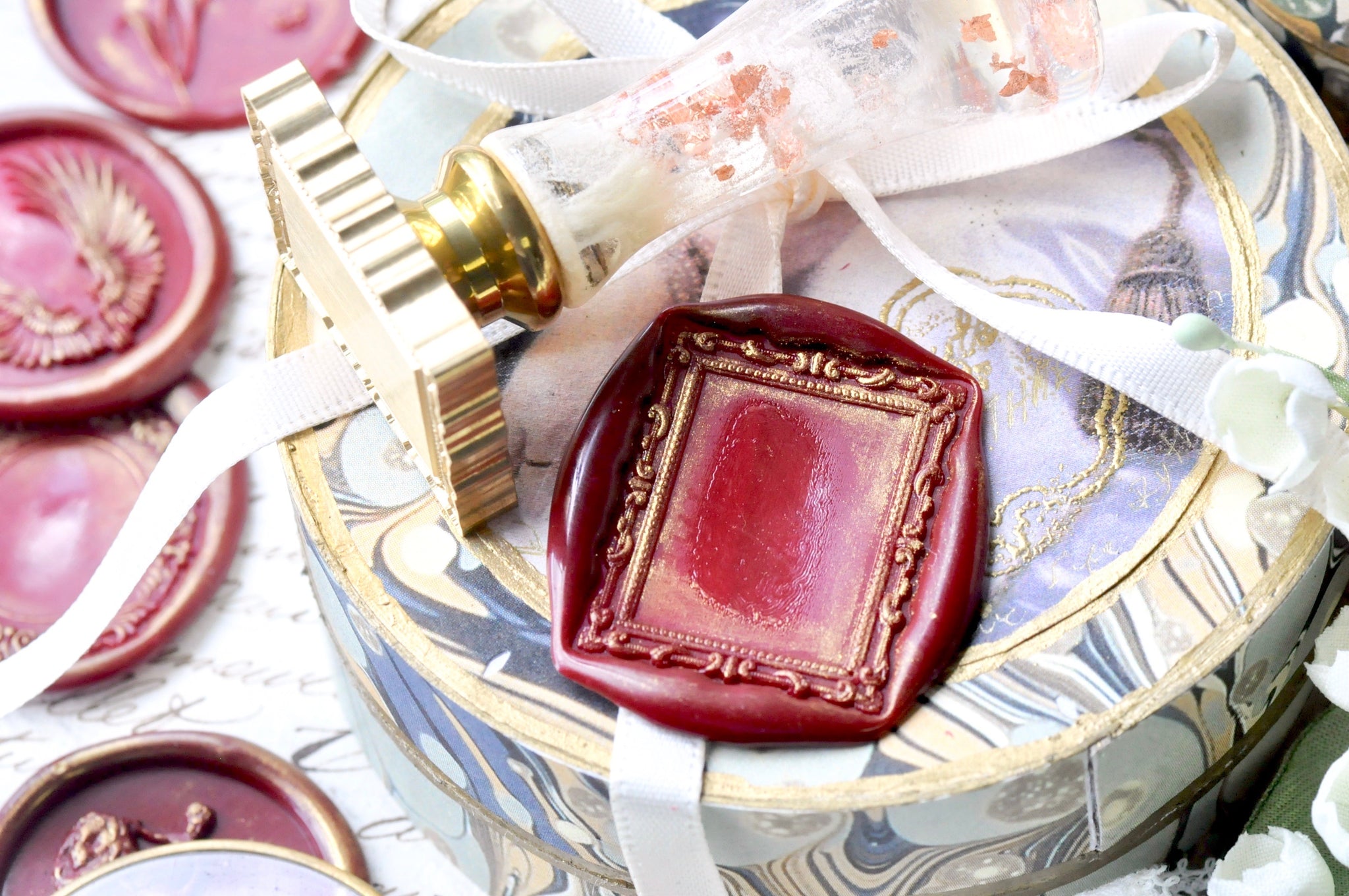 Rectangular Deco Frame 3D Emboss Wax Seal Stamp | Backtozero B20