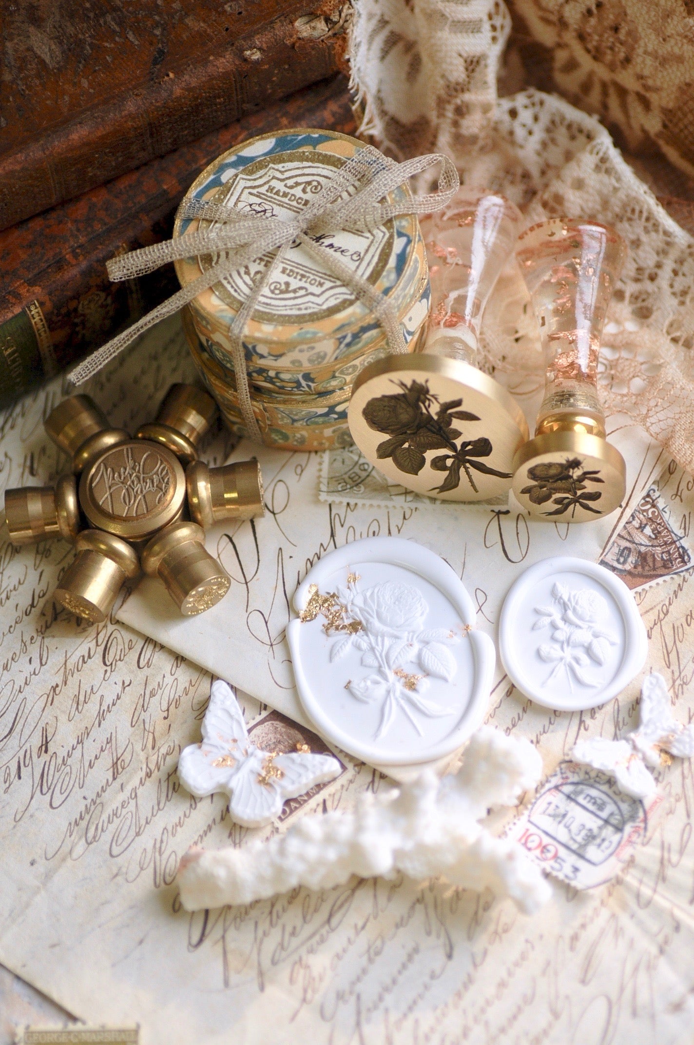 Floral Whispers: In Lieu of Speech Wax Seal Stamp | Garden Rose | Eternal Elegance