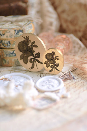 Floral Whispers: In Lieu of Speech Wax Seal Stamp | Garden Rose | Eternal Elegance