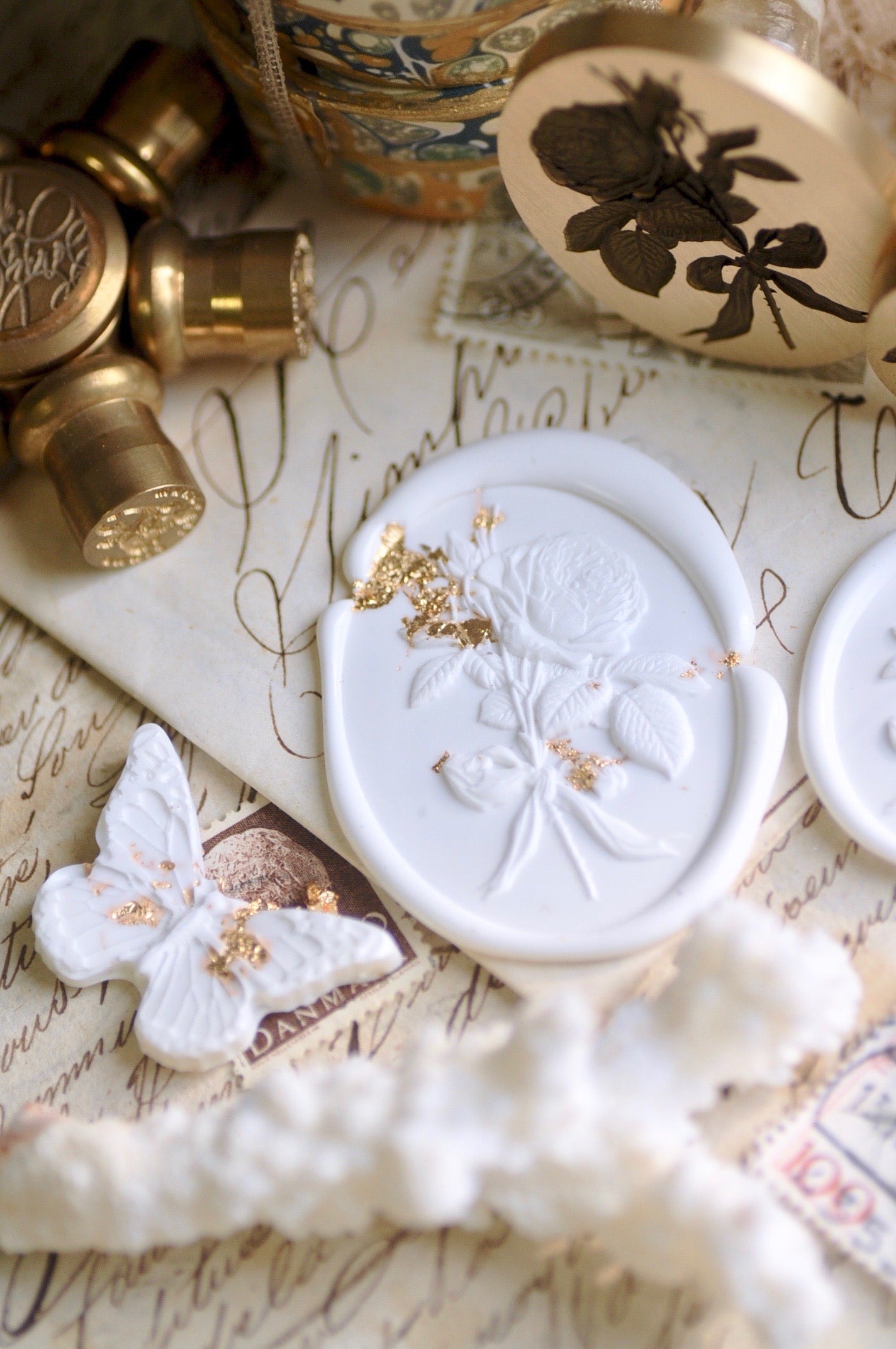 Floral Whispers: In Lieu of Speech Wax Seal Stamp | Garden Rose | Eternal Elegance