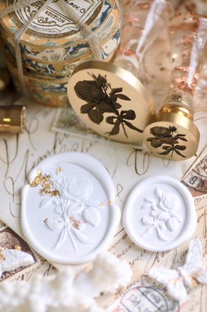 Floral Whispers: In Lieu of Speech Wax Seal Stamp | Garden Rose | Eternal Elegance