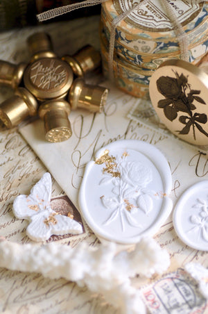 Floral Whispers: In Lieu of Speech Wax Seal Stamp | Garden Rose | Eternal Elegance