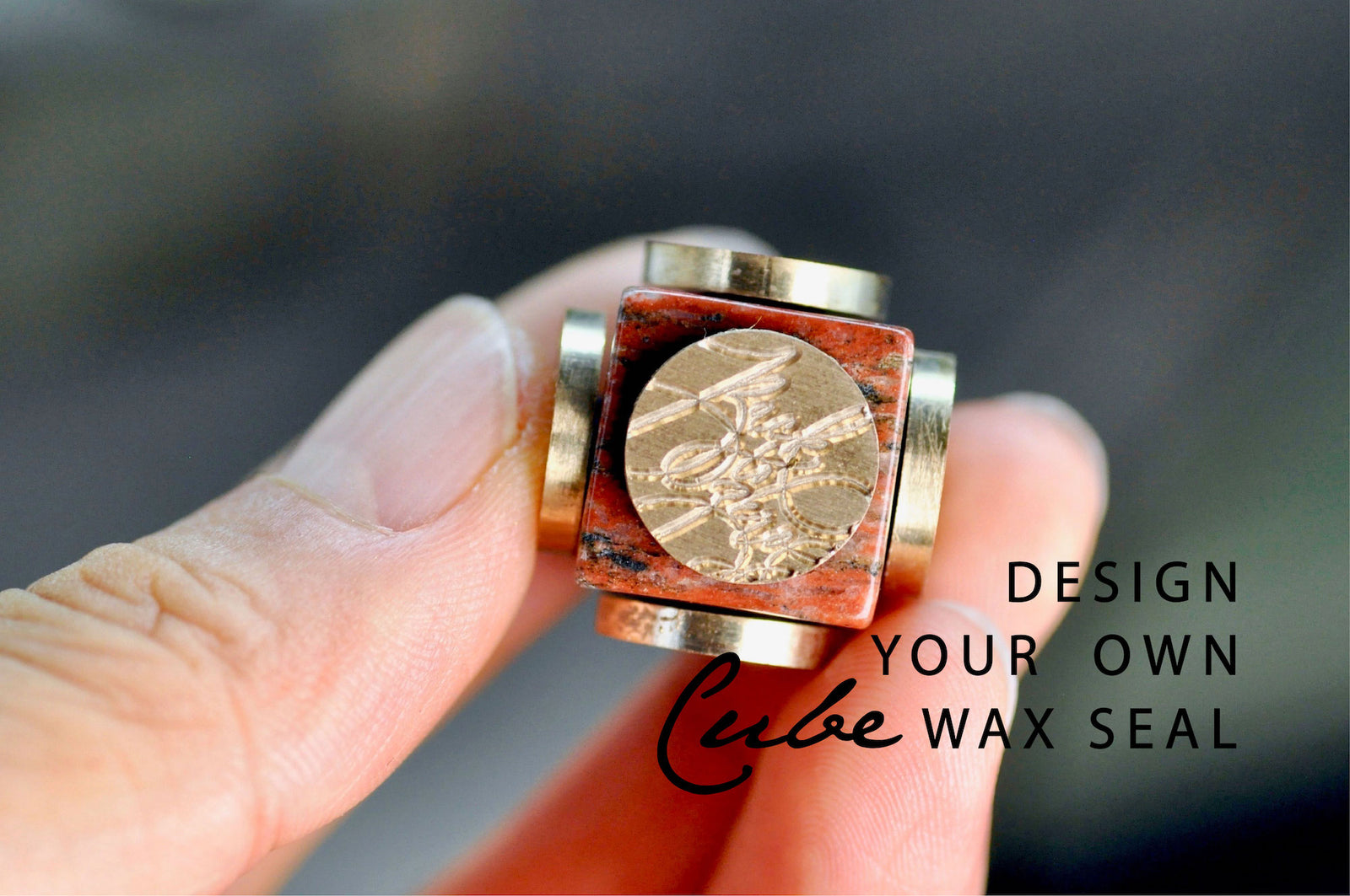 OOAK Design Your Own Cube Wax Seal | Granite - Backtozero B20 - antique, antique inspired, bespoke, cube, Custom, customcube, Design Your Own, natural stone, newarrivals, Retro, stone