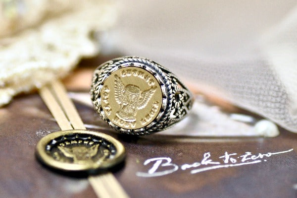 Hourglass Latin Motto Lace Signet Ring - Backtozero B20 - 12l, 12mm, 12mm ring, 925 Silver, accessory, her, Intaglio, Intaglio ring, jewelry, lace, latin motto, signet, size 10, size 7, size 8, size 9, time, wax seal, wax seal ring, wax seal stamp