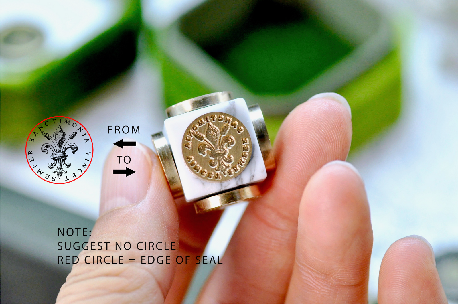 OOAK Design Your Own Cube Wax Seal | Howlite - Backtozero B20 - antique, antique inspired, bespoke, cube, Custom, customcube, Design Your Own, natural stone, newarrivals, Retro, stone