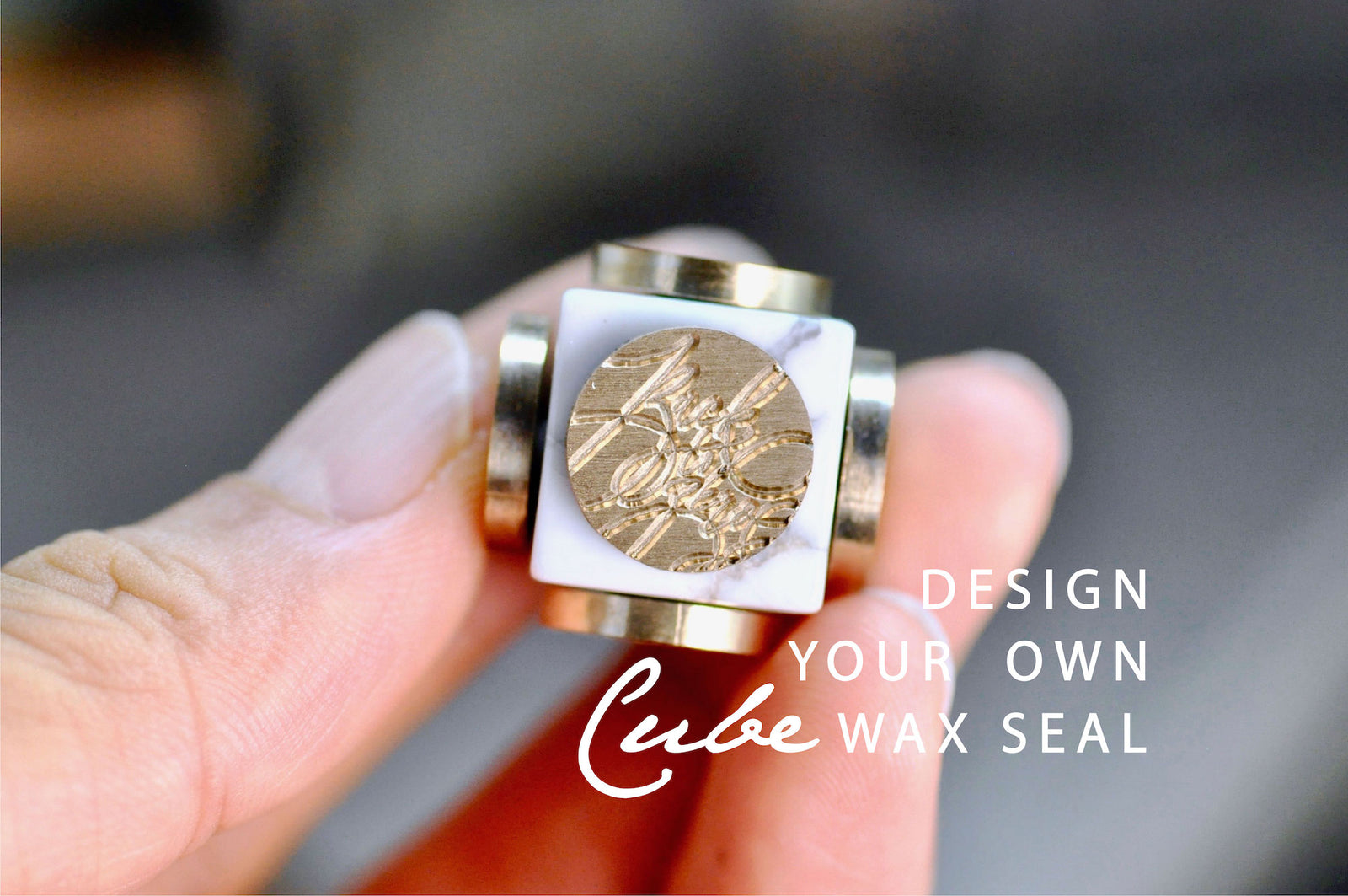 OOAK Design Your Own Cube Wax Seal | Howlite - Backtozero B20 - antique, antique inspired, bespoke, cube, Custom, customcube, Design Your Own, natural stone, newarrivals, Retro, stone
