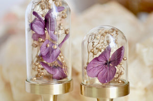 OOAK Dried Hydrangea Glass Dome Wax Seal Handle | Purple