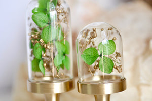 OOAK Dried Hydrangea Glass Dome Wax Seal Handle | Green