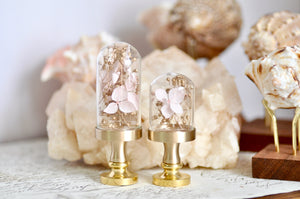 OOAK Dried Hydrangea Glass Dome Wax Seal Handle | Pink