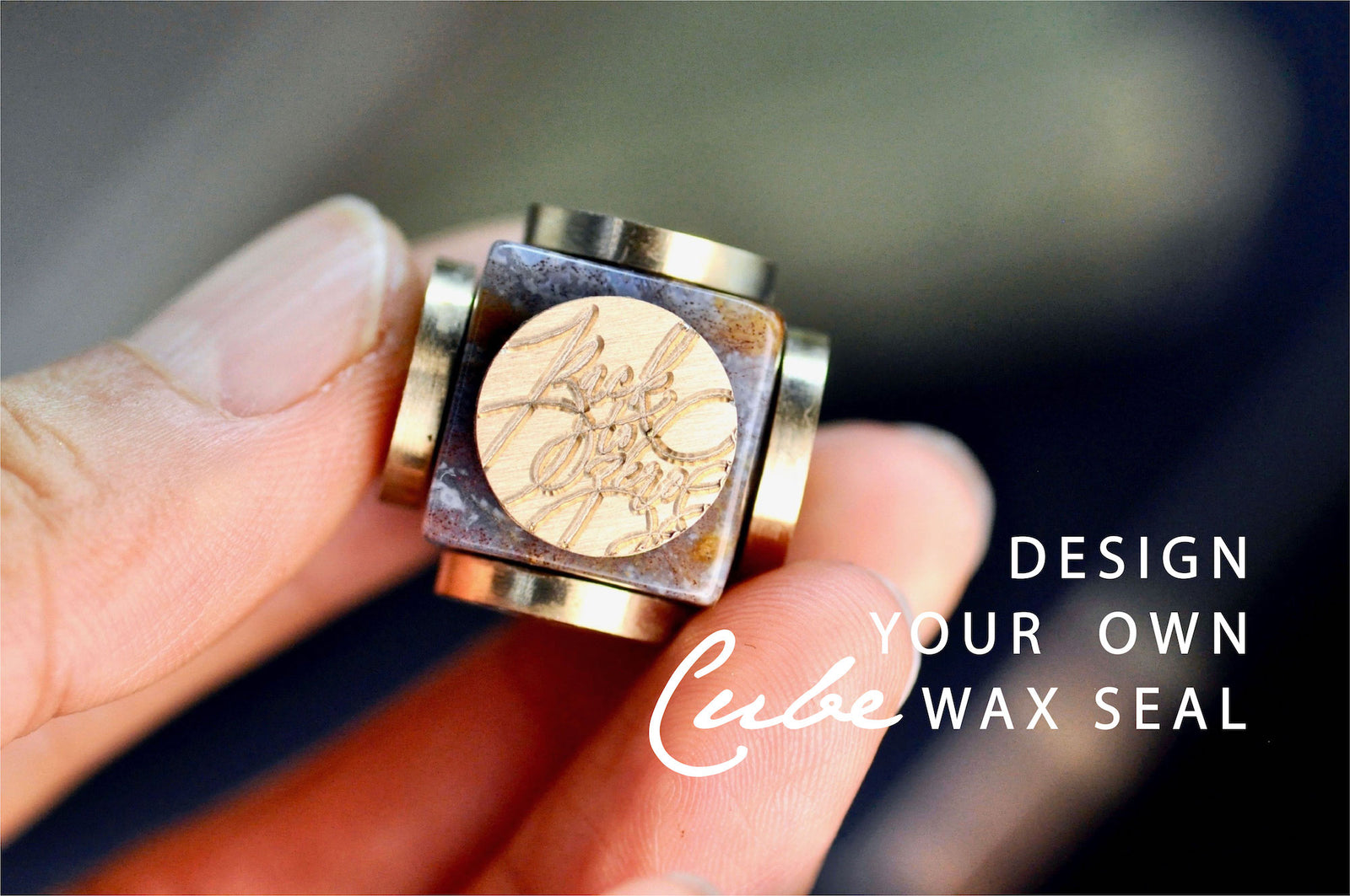 OOAK Design Your Own Cube Wax Seal | Indian Agate - Backtozero B20 - antique, antique inspired, Bird, book, cube, knowledge, latin, latin motto, lock, loyalty, Message, motto, natural stone, newarrivals, owl, positive, positivity, Retro, secure, stone, swallow, wings, wisdom