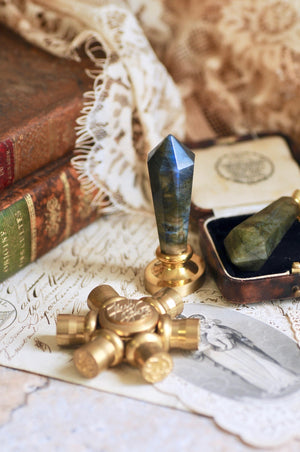 OOAK Labradorite Dual-Purpose Wax Seal Handle Pendant Necklace