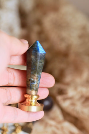 OOAK Labradorite Dual-Purpose Wax Seal Handle Pendant Necklace