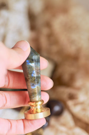 OOAK Labradorite Dual-Purpose Wax Seal Handle Pendant Necklace