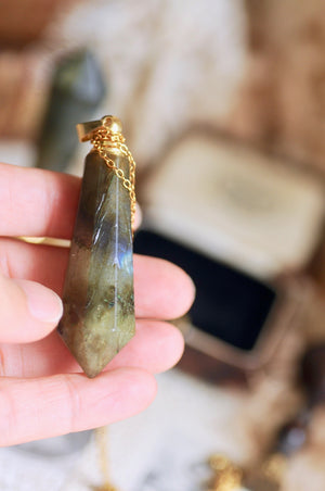 OOAK Labradorite Dual-Purpose Wax Seal Handle Pendant Necklace